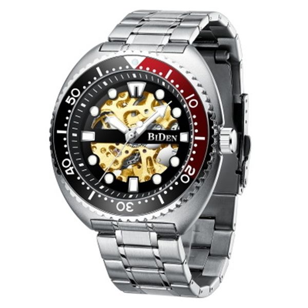 new men's trend automatic mechanical watch stainless steel 3amt waterproof fashion casual luxury male clock, Slivery;brown
new men's trend automatic mechanical watch stainless steel 3amt waterproof fashion casual luxury male clock, Slivery;brown