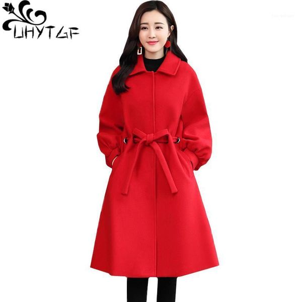 women's wool & blends uhytgf winter coat women fashion jacket belt long outerwear sleeves slim windbreaker woolen lady 8381, Black
women's wool & blends uhytgf winter coat women fashion jacket belt long outerwear sleeves slim windbreaker woolen lady 8381, Black