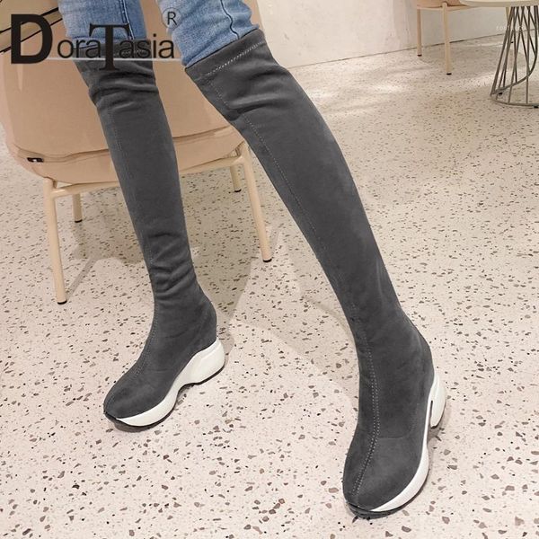 doratasia brand female classic boots 2020 winter casual leisure boots women solid platform chunky stretch shoes woman1, Black
doratasia brand female classic boots 2020 winter casual leisure boots women solid platform chunky stretch shoes woman1, Black