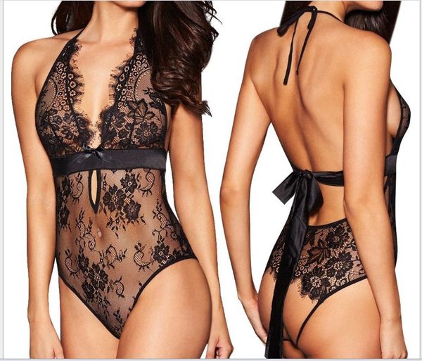underwear wholesale lace women' one-piece bow suit wholesale, Red;black