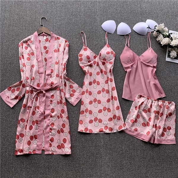 qweek sleepwear pijamas mujer silk pyjamas women pajamas 4 pieces set satin sleep lounge v-neck nightwear homewear y200425, Black;red
qweek sleepwear pijamas mujer silk pyjamas women pajamas 4 pieces set satin sleep lounge v-neck nightwear homewear y200425, Black;red