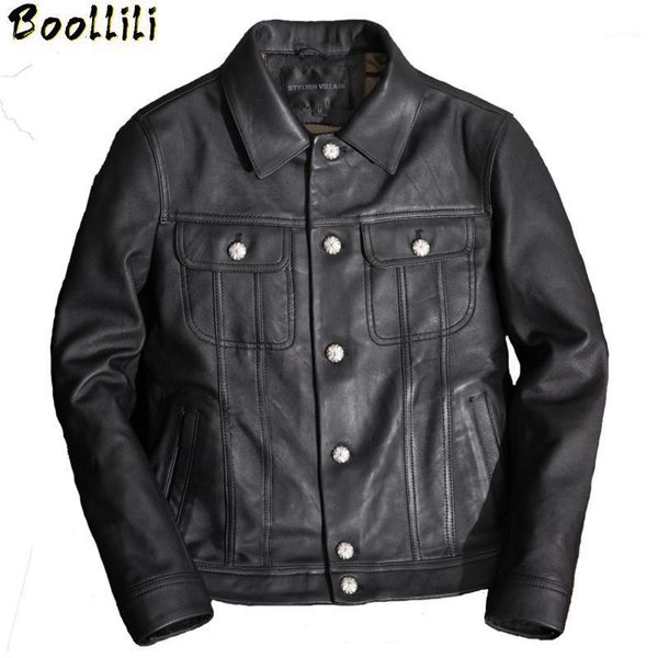 boollili casual men's leather jacket sheepskin coat genuine leather jacket men vintage motorcycle veste cuir homme1, Black
boollili casual men's leather jacket sheepskin coat genuine leather jacket men vintage motorcycle veste cuir homme1, Black
