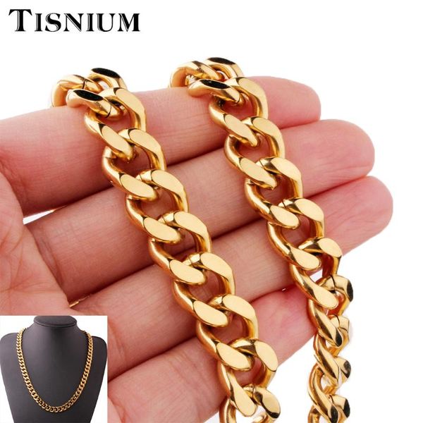 tisnium 11mm initial necklace men's jewelry bracelet gold color stainless steel choker cuba's link chain twin polishing gift, Silver
tisnium 11mm initial necklace men's jewelry bracelet gold color stainless steel choker cuba's link chain twin polishing gift, Silver