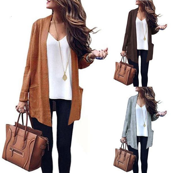 new knitwear 2020 women's long solid color large pocket knitted cardigan sweater woman sweaters, White;black
new knitwear 2020 women's long solid color large pocket knitted cardigan sweater woman sweaters, White;black