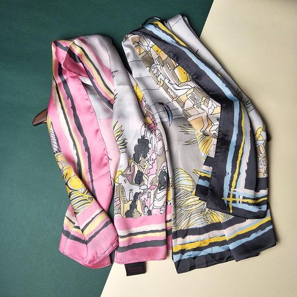 scarves 90*90cm silk superior quality city women foulard square hijab scarf ladies shawl wrap muffler pareo female, Blue;gray
scarves 90*90cm silk superior quality city women foulard square hijab scarf ladies shawl wrap muffler pareo female, Blue;gray