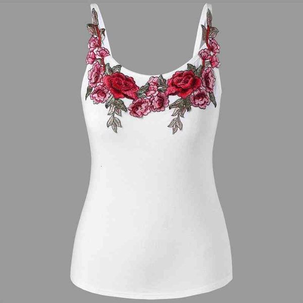 plus size rose embroidery womens tank fashion floral summer female solid color camisole spaghetti strap tanks woman, White
plus size rose embroidery womens tank fashion floral summer female solid color camisole spaghetti strap tanks woman, White