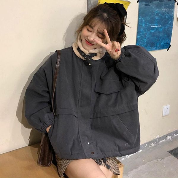 winter korean style 2020 students loose all -matching retro workwear fleece thickened long sleeves coat jacket women 's clothing1, Black
winter korean style 2020 students loose all -matching retro workwear fleece thickened long sleeves coat jacket women 's clothing1, Black