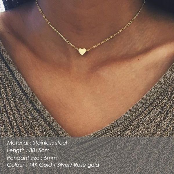 pendant necklaces trendy stainless steel necklace women dainty heart love chokers for yx15517, Silver
pendant necklaces trendy stainless steel necklace women dainty heart love chokers for yx15517, Silver