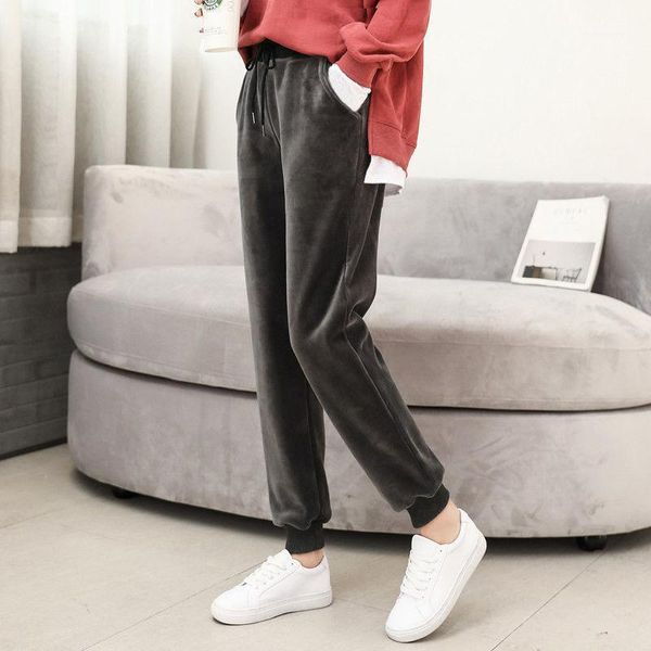 new autumn and winter fashion solid color lace gold velvet sports pants joker loose casual pants women1, Black;white
new autumn and winter fashion solid color lace gold velvet sports pants joker loose casual pants women1, Black;white
