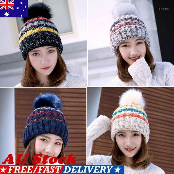 beanie/skull caps warm women winter cashmere wool knitted large fur pom beanie crochet hats1, Blue;gray
beanie/skull caps warm women winter cashmere wool knitted large fur pom beanie crochet hats1, Blue;gray