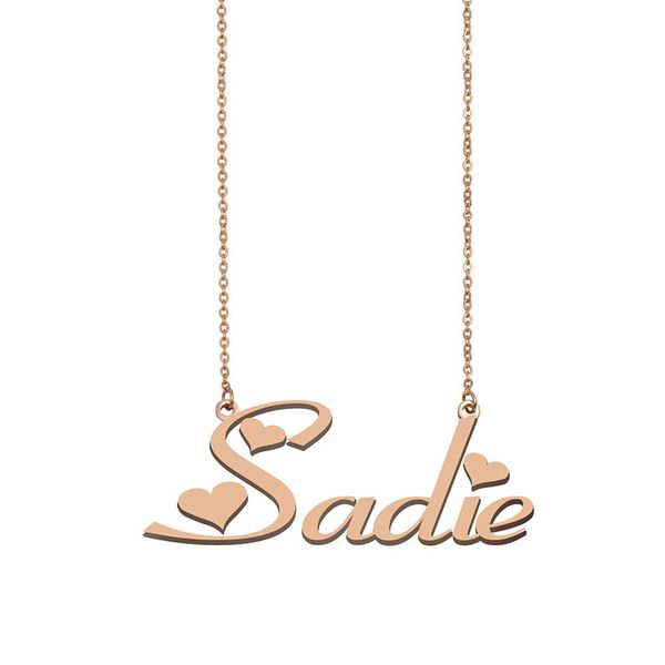 Sadie Name Necklace Custom Nameplate Pendant for Women Girls Birthday Gift Kids Best Friends Jewelry 18k Gold Plated Stainless Steel, Silver
Sadie Name Necklace Custom Nameplate Pendant for Women Girls Birthday Gift Kids Best Friends Jewelry 18k Gold Plated Stainless Steel, Silver