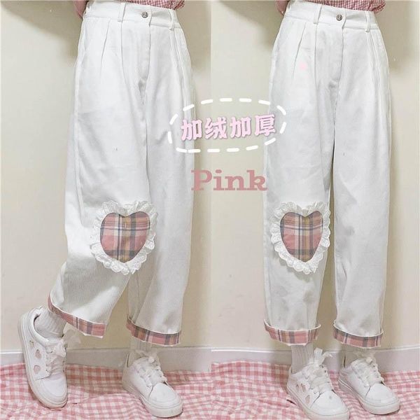 women's pants & capris harajuku kawaii wild cute soft sister corduroy japanese straight leg woman velvet teen girls love heart patch, Black;white
women's pants & capris harajuku kawaii wild cute soft sister corduroy japanese straight leg woman velvet teen girls love heart patch, Black;white