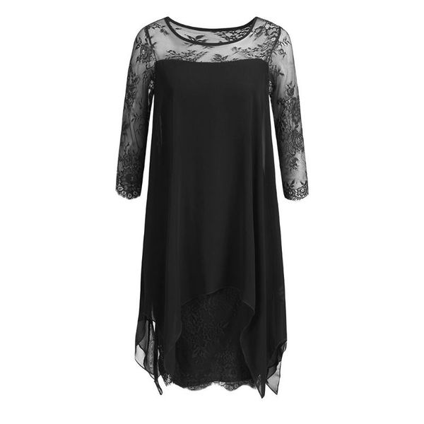 casual dresses women dress fashion chiffon overlay three quarter sleeve oversize s-5xl lace plus size for 2021, Black;gray
casual dresses women dress fashion chiffon overlay three quarter sleeve oversize s-5xl lace plus size for 2021, Black;gray