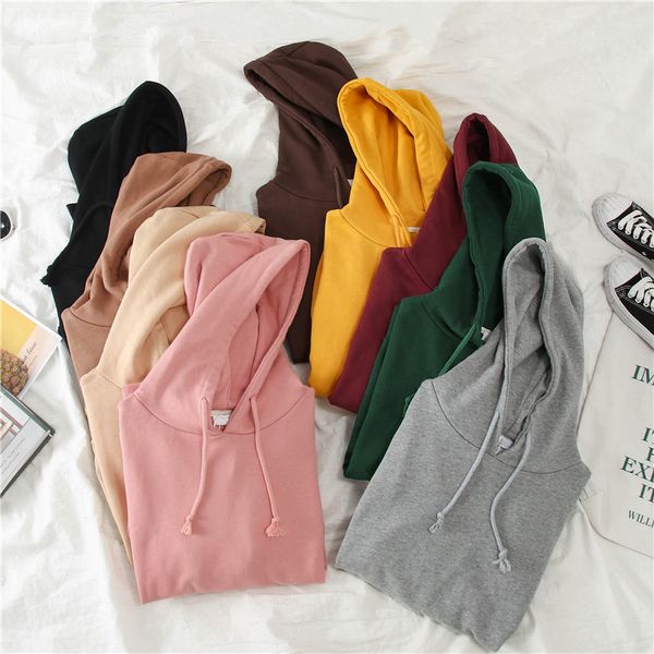 women's spring and autumn hoodie fashion solid color long sleeve loose top, Gray
women's spring and autumn hoodie fashion solid color long sleeve loose top, Gray