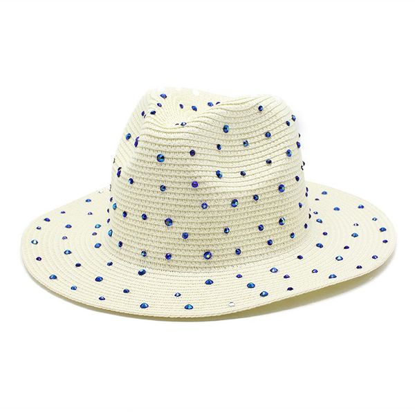 shiny rhinestone straw hat solid color sunscreen hat japanese style wide brim hats for adult, Blue;gray
shiny rhinestone straw hat solid color sunscreen hat japanese style wide brim hats for adult, Blue;gray