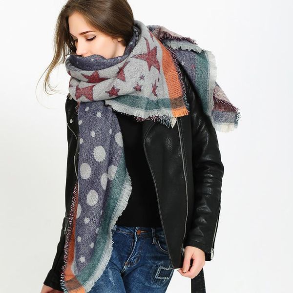 wind new double sided thickened imitation cashmere pentagon star warm long scarf shawl women's fashion in winter korea, Blue;gray
wind new double sided thickened imitation cashmere pentagon star warm long scarf shawl women's fashion in winter korea, Blue;gray