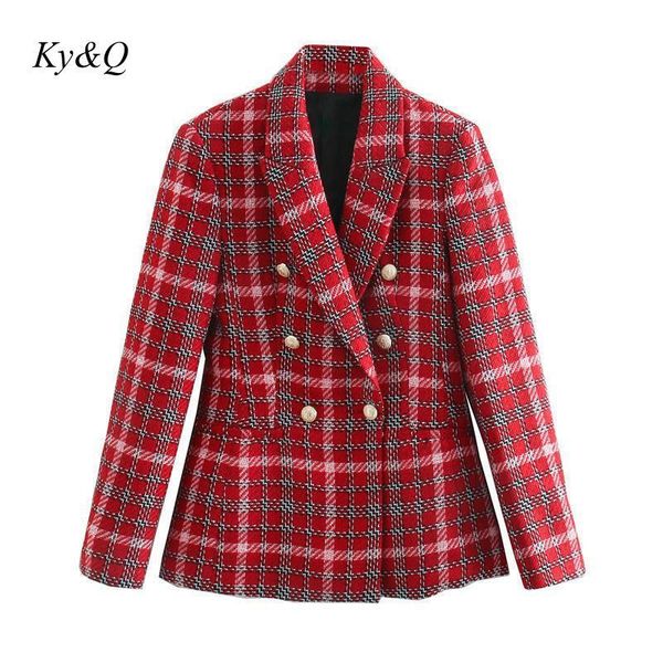 women's wool & blends elegant plaid double breasted women autumn winter blazer causal long sleeve tweed coat short office ladies pocket, Black
women's wool & blends elegant plaid double breasted women autumn winter blazer causal long sleeve tweed coat short office ladies pocket, Black