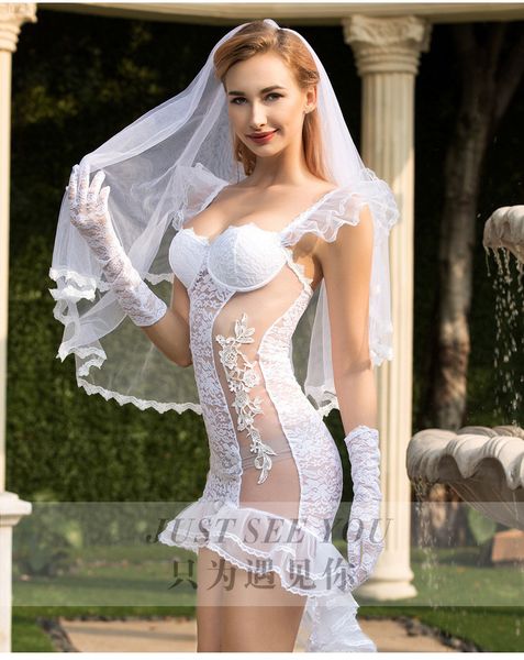 the uniforms role-playing bride lace lingerie wedding dress suit, Black;white
the uniforms role-playing bride lace lingerie wedding dress suit, Black;white