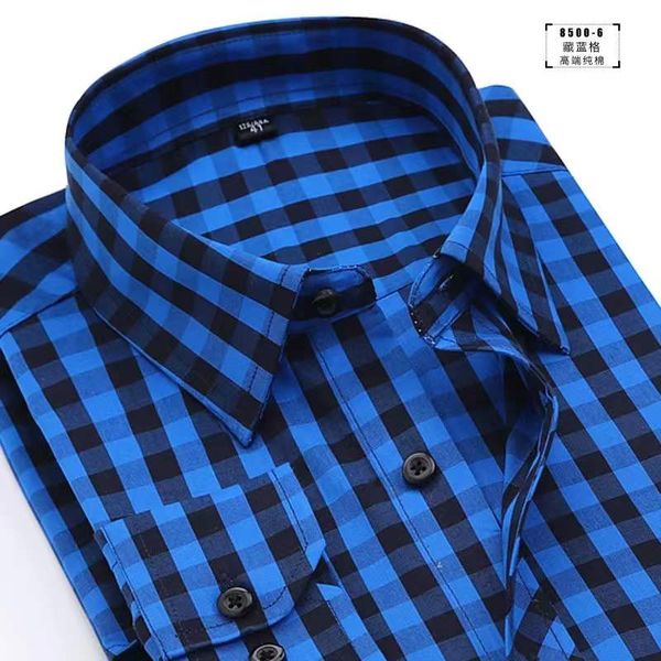 new cotton long-sleeved shirt for men small plaid shirt, White;black
new cotton long-sleeved shirt for men small plaid shirt, White;black