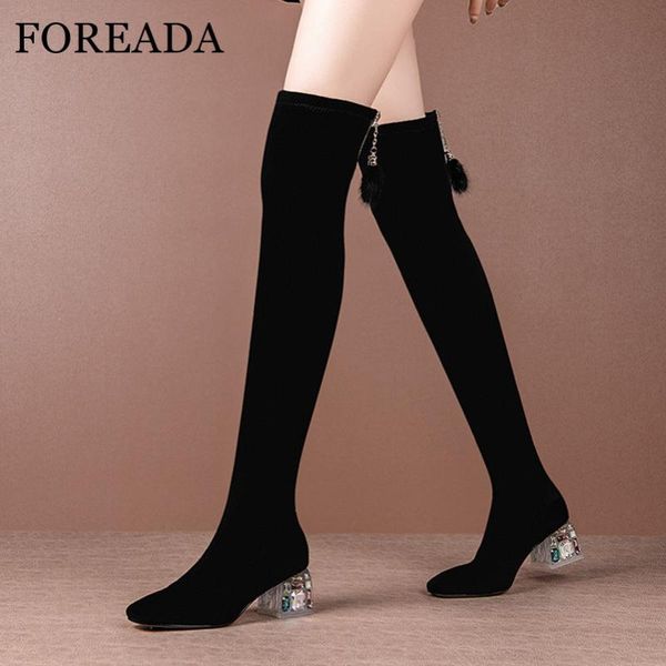 foreada high heel woman boots crystal block heel over the knee boots square toe long zip slim stretch shoes ladies black
foreada high heel woman boots crystal block heel over the knee boots square toe long zip slim stretch shoes ladies black