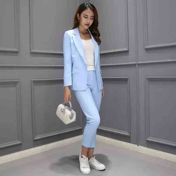 women's two piece pants 2 piece set women suit female the career suit autumn long - sleeved small jacket trousers casual ol hg7x, White
women's two piece pants 2 piece set women suit female the career suit autumn long - sleeved small jacket trousers casual ol hg7x, White