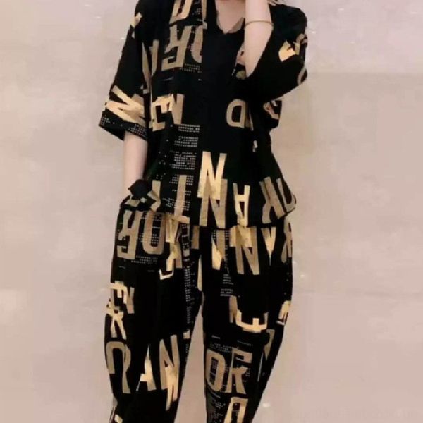 sxq7x 2020 hop size women's summer short sleeve large women's two-piece hip style fashion suit loose slimming western sister fat l, Gray
sxq7x 2020 hop size women's summer short sleeve large women's two-piece hip style fashion suit loose slimming western sister fat l, Gray