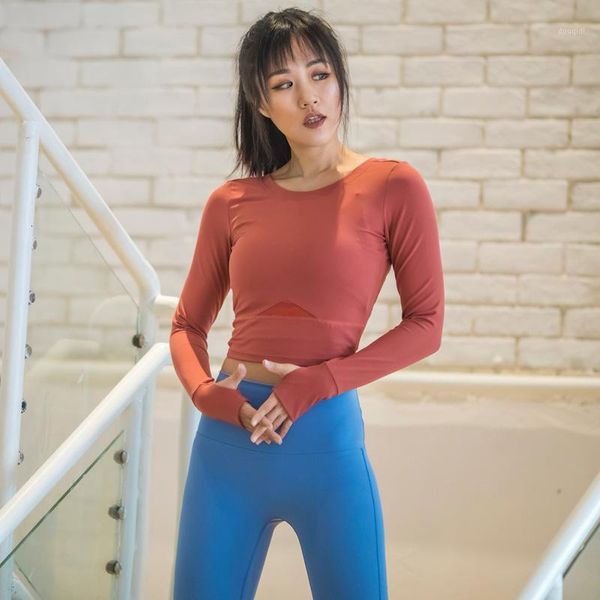 yoga outfits summer autumn sports long sleeve women's short-style quick-drying air-permeable pullovers beautiful back dance shirts, White;red
yoga outfits summer autumn sports long sleeve women's short-style quick-drying air-permeable pullovers beautiful back dance shirts, White;red