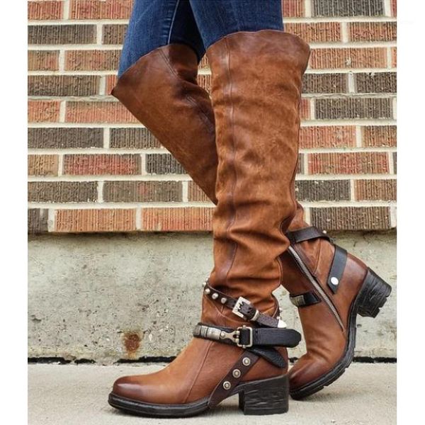 blwbyl 2020 women winter leather punk style knee boots vintage stud zip women's boots with belt buckle plus size shoes1, Black
blwbyl 2020 women winter leather punk style knee boots vintage stud zip women's boots with belt buckle plus size shoes1, Black
