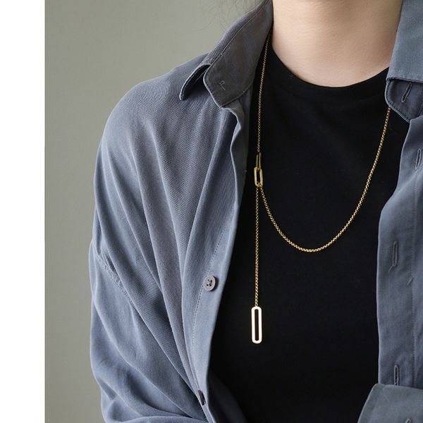 simple geometry multiple wearing square sweater chain autumn and winter lovers necklace long titanium steel plated 18k gold color protection, Silver
simple geometry multiple wearing square sweater chain autumn and winter lovers necklace long titanium steel plated 18k gold color protection, Silver