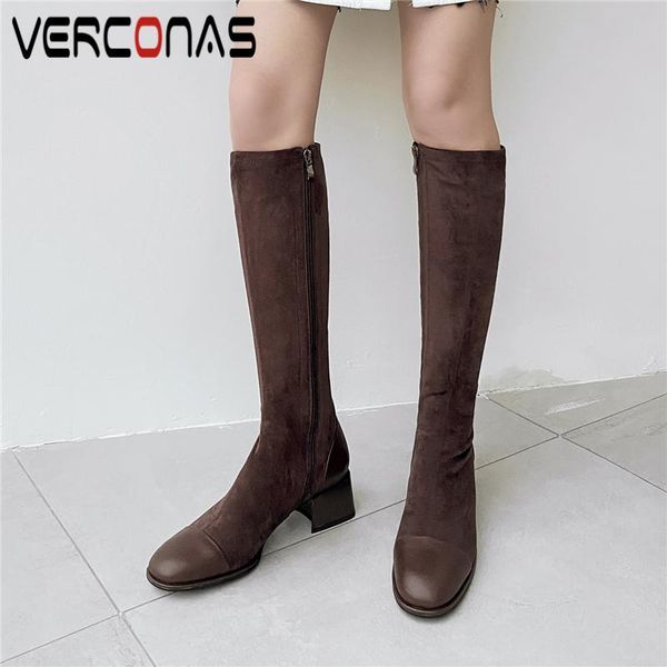 verconas concise casual genuine leather knee-high boots for women autumn winter thick heels shoes woman side zipper long boots, Black
verconas concise casual genuine leather knee-high boots for women autumn winter thick heels shoes woman side zipper long boots, Black