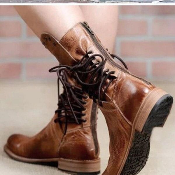 winter women pu leather mid calf boots lace-up zipper thick heel boots rivet short tube women shoes fashion female, Black
winter women pu leather mid calf boots lace-up zipper thick heel boots rivet short tube women shoes fashion female, Black