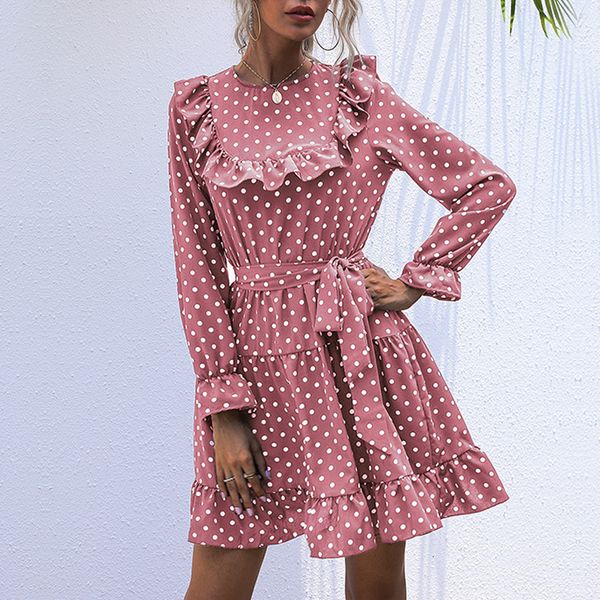 new women spring ruffles pokla dot 2021 casual long sleeve print sashes female bohemian a line holiday beach vestidos pwue, Black;gray
new women spring ruffles pokla dot 2021 casual long sleeve print sashes female bohemian a line holiday beach vestidos pwue, Black;gray