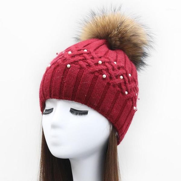 30% wool winter ladies fashion knitted bennie hat with pearls thick warm casual wholesale women real raccoon fur pompom hat cap1, Blue;gray
30% wool winter ladies fashion knitted bennie hat with pearls thick warm casual wholesale women real raccoon fur pompom hat cap1, Blue;gray