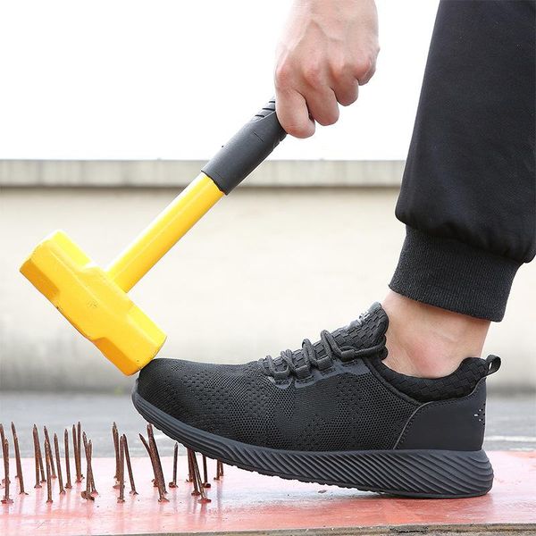 dropshipping safety boots indestructible work shoes men women steel toe air puncture-proof work sneakers breathable summershoes, Black
dropshipping safety boots indestructible work shoes men women steel toe air puncture-proof work sneakers breathable summershoes, Black