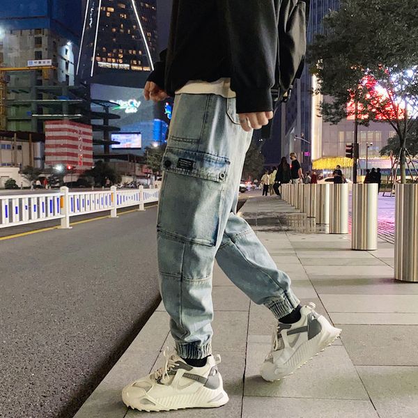 2021 new brim masculinas primavera e inverno novo fino slida trabalho feito ferramentas de nove pontos jeans solto mh48, Blue
2021 new brim masculinas primavera e inverno novo fino slida trabalho feito ferramentas de nove pontos jeans solto mh48, Blue