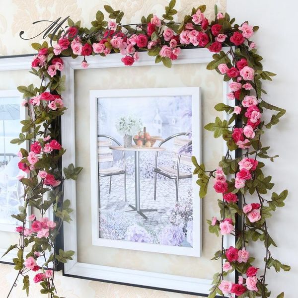 230cm/91in silk rose wedding decorations ivy vine artificial flowers arch decor with green leaves hanging wall garland mini rose1
230cm/91in silk rose wedding decorations ivy vine artificial flowers arch decor with green leaves hanging wall garland mini rose1