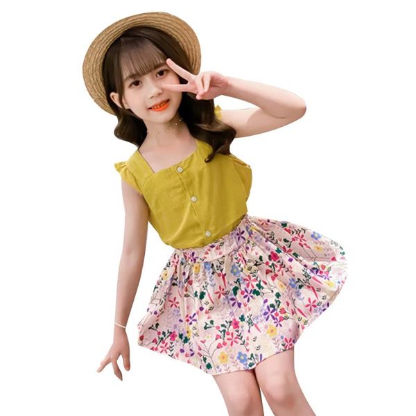 2021 kids baby girls fashion 2-piece summer casual outfit set sleeveless solid floral print skirts set for children, White
2021 kids baby girls fashion 2-piece summer casual outfit set sleeveless solid floral print skirts set for children, White