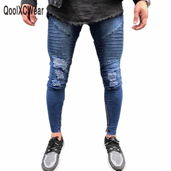 qoolxcwear new sell men jeans classical simple skinny pants slim ripped male elasticity zipper hiphop denim trousers, Blue
qoolxcwear new sell men jeans classical simple skinny pants slim ripped male elasticity zipper hiphop denim trousers, Blue
