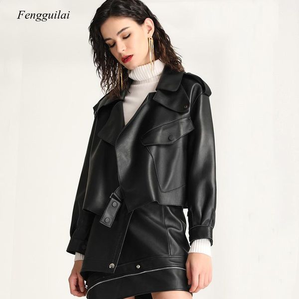2021 faux leather jacket women loose soft vintage motorcycle biker coat short pu leather coat female punk autumn streetwear outw, Black
2021 faux leather jacket women loose soft vintage motorcycle biker coat short pu leather coat female punk autumn streetwear outw, Black