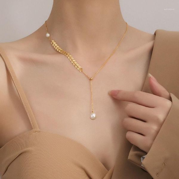 rose gold wheat ear pearl tassel pendant necklace titanium steel jewelry woman birthday gift never fade drop shipping1, Silver
rose gold wheat ear pearl tassel pendant necklace titanium steel jewelry woman birthday gift never fade drop shipping1, Silver