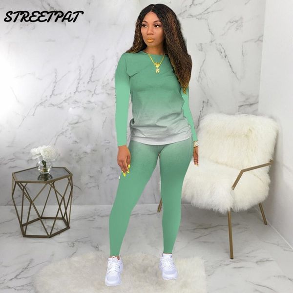 casual tracksuit women 2 piece set gradient long sleeve sweatshirt high waist pants leggings fashion lounge wear outfits y201128, White
casual tracksuit women 2 piece set gradient long sleeve sweatshirt high waist pants leggings fashion lounge wear outfits y201128, White