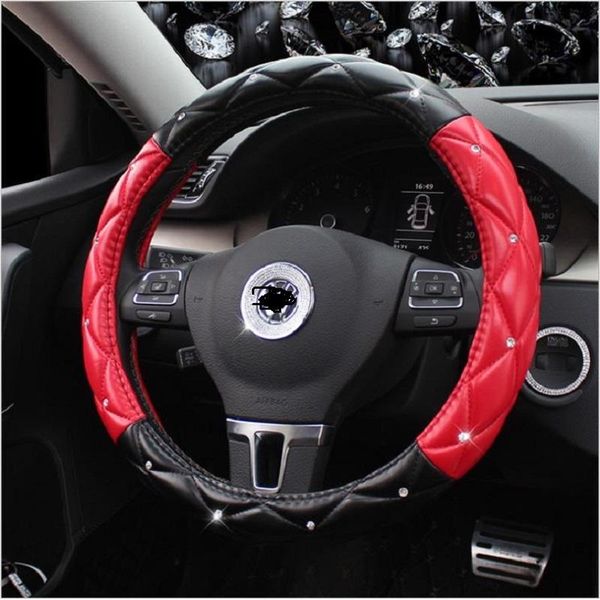 2020 new 38cm car steering wheel cover universal diamond luxury bubble pu latex car styling black-red/gold/blue/white
2020 new 38cm car steering wheel cover universal diamond luxury bubble pu latex car styling black-red/gold/blue/white