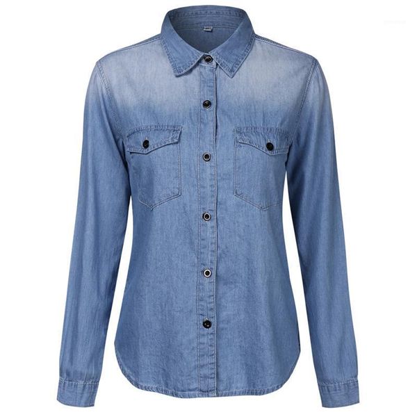 new women denim blouses vintage long cuffs sleeve washed female denim coat shirts blouse lady classic lapel tees jacket1, White
new women denim blouses vintage long cuffs sleeve washed female denim coat shirts blouse lady classic lapel tees jacket1, White