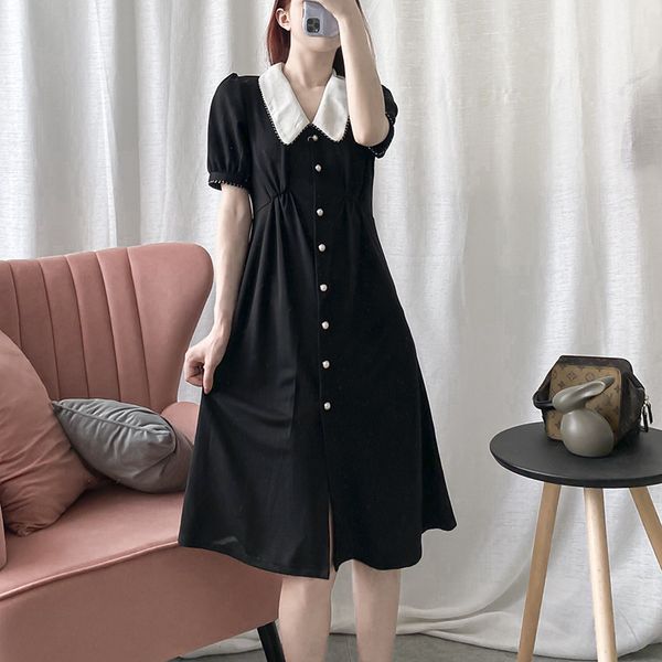2021 New High Waist Elegant a Line Pearl Buttons Midi Retro Tea Feminine Dress Contrast Peter Color Pan Collar Vintage Red Dresses 8TUX, Black;gray
2021 New High Waist Elegant a Line Pearl Buttons Midi Retro Tea Feminine Dress Contrast Peter Color Pan Collar Vintage Red Dresses 8TUX, Black;gray