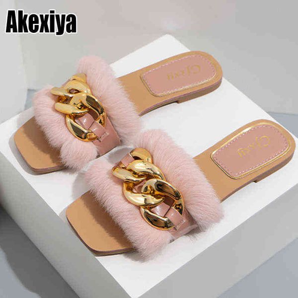 slippers women luxury plush fur metall chain slides ladies quality rubber girl fluffy beach flips flops bc3540 220304, Black
slippers women luxury plush fur metall chain slides ladies quality rubber girl fluffy beach flips flops bc3540 220304, Black
