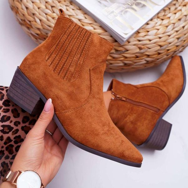 2020 for new women's ankle boots women suede pointed toe shoes female casual mid heel boots ladies autunm winter zipper footwear, Black
2020 for new women's ankle boots women suede pointed toe shoes female casual mid heel boots ladies autunm winter zipper footwear, Black