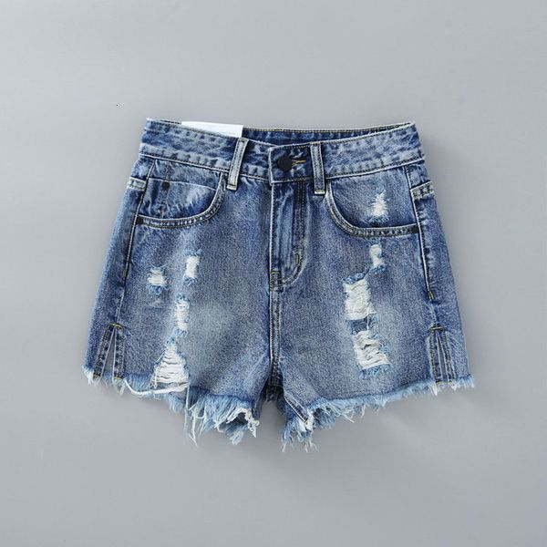 2019 summer new high waist holed rough side split wide leg loose denim shorts show thin pants, Blue
2019 summer new high waist holed rough side split wide leg loose denim shorts show thin pants, Blue