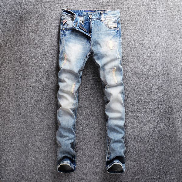 talian vintage design men's dark color straight fit cotton denim pants ripped for men fashion classical jeans homme, Black
talian vintage design men's dark color straight fit cotton denim pants ripped for men fashion classical jeans homme, Black