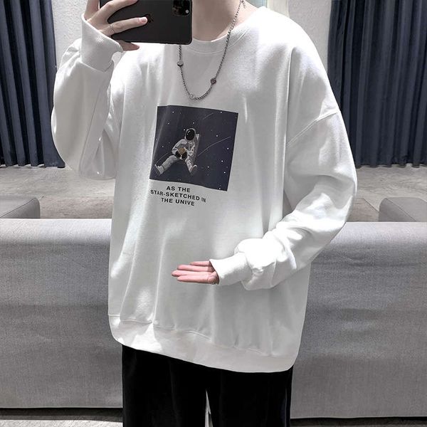 men's sweater autumn and winter trend loose casual student versatile crew neck plush pullover, Black
men's sweater autumn and winter trend loose casual student versatile crew neck plush pullover, Black
