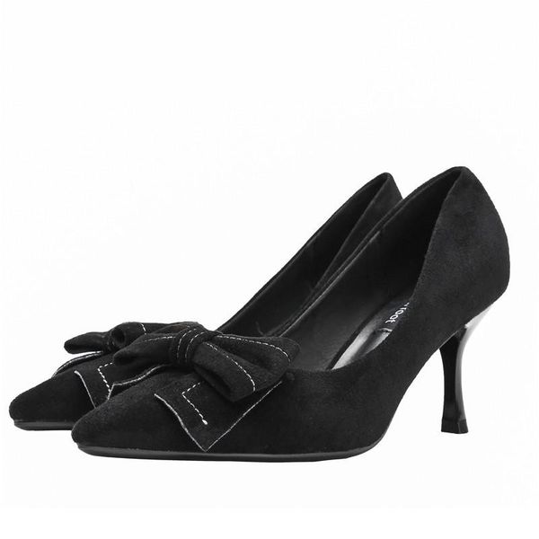 2020 spring autumn winter new style korean-style pointed-toe thin heeled bow high heel shoes suede double purpose women's shoes, Black
2020 spring autumn winter new style korean-style pointed-toe thin heeled bow high heel shoes suede double purpose women's shoes, Black